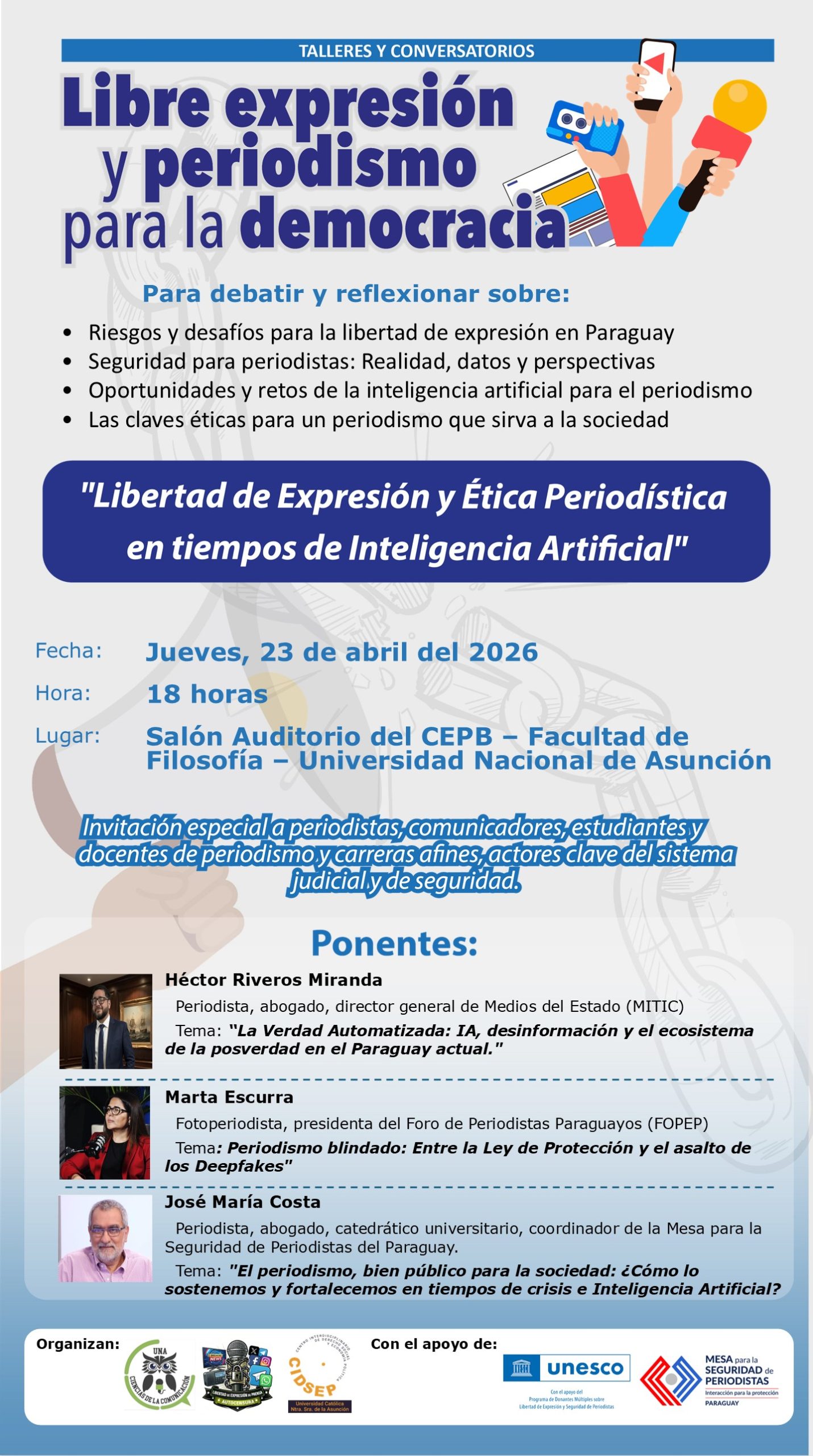 Diálogo y reflexiones sobre libertad de expresión, ética periodística e inteligencia artificial