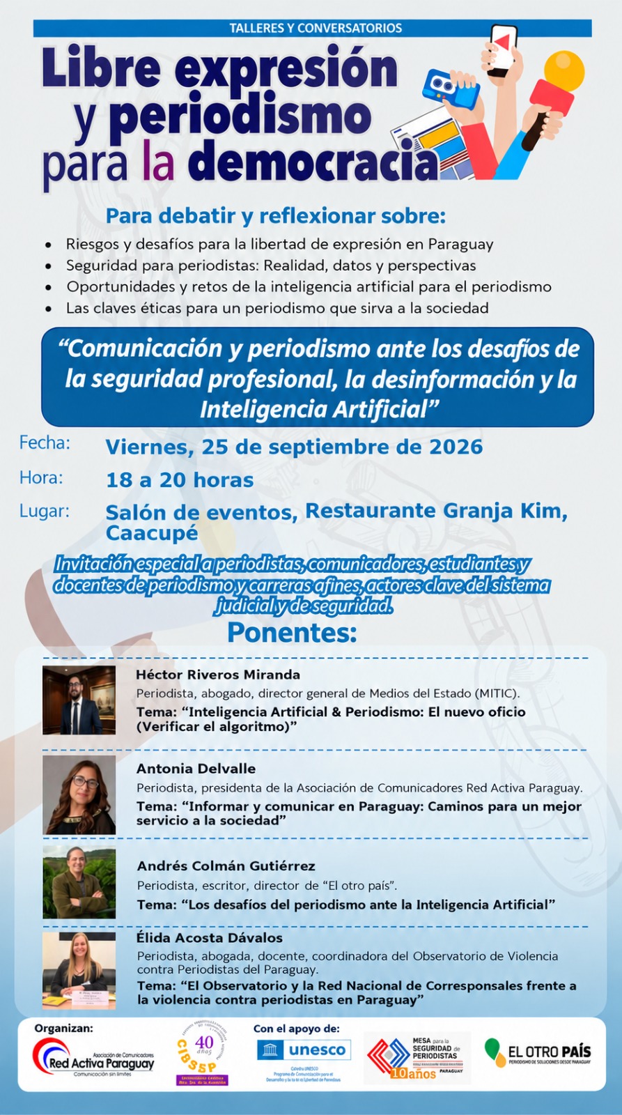 Caacupé: Comunicadores analizarán actualidad del periodismo en el país