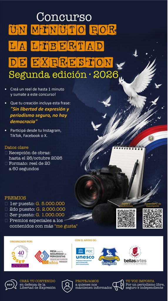 Hasta el 26/octubre se amplía plazo para el Concurso “Un minuto por la Libertad de Expresión”