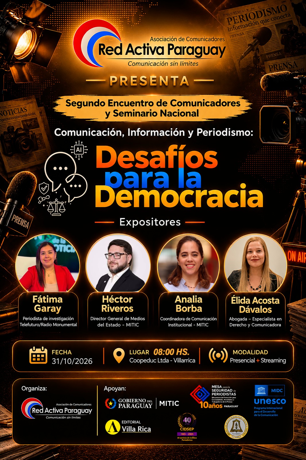CIDSEP apoya encuentro nacional de comunicadores en Villarrica